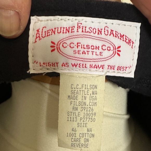 Filson VTG Men's Moleskin Vest, Navy, Unworn New, Size 46 - Picture 2 of 6